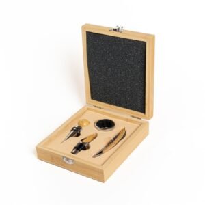 Set de Vino en Caja de Bambú 6 Piezas